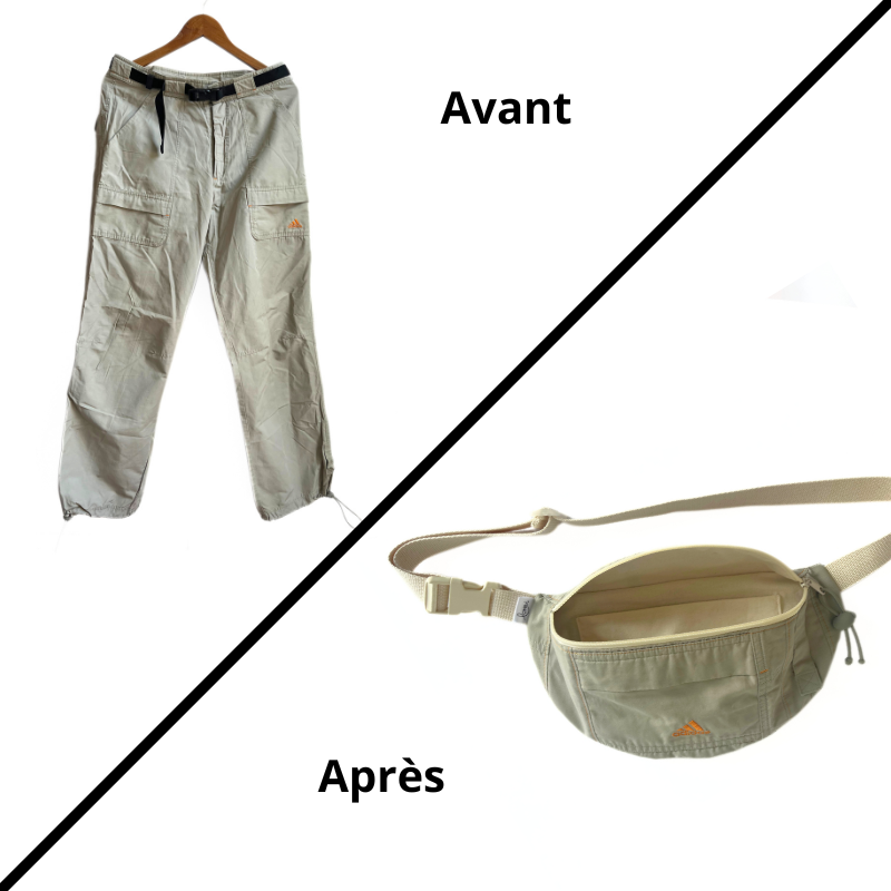 Banane upcyclée taupe et écru – Image 6