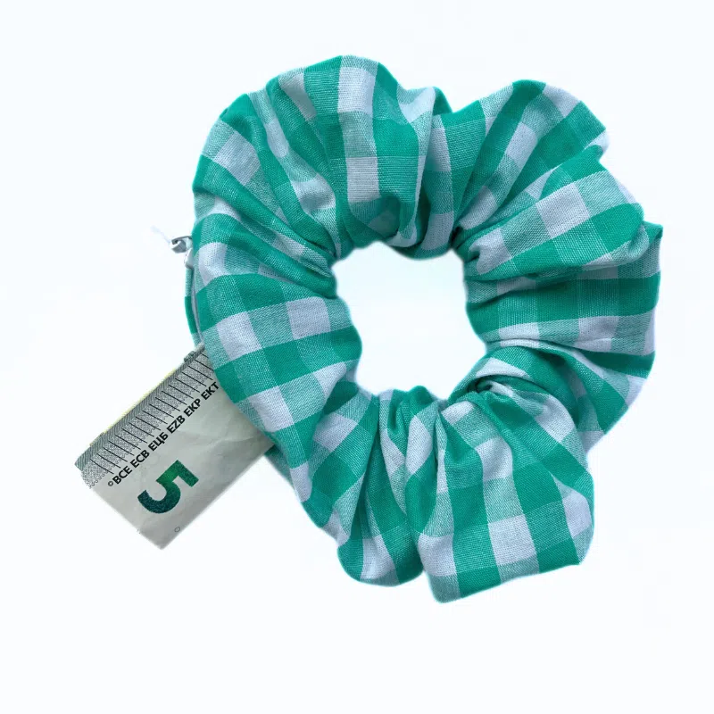 Chouchou magique vichy vert menthe