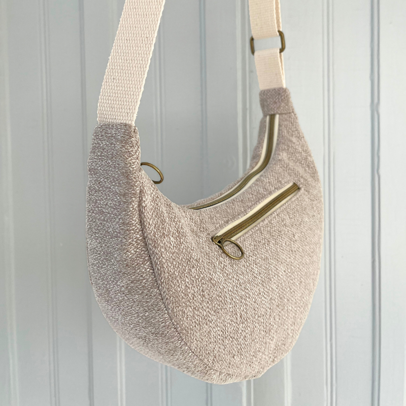 Sac demi-lune beige