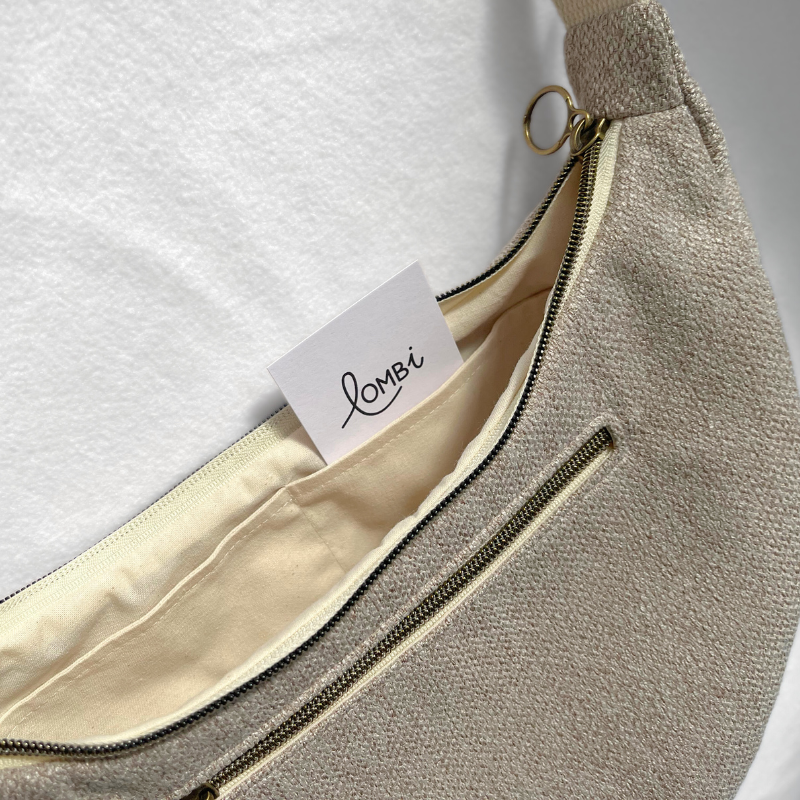 Sac demi-lune beige – Image 2