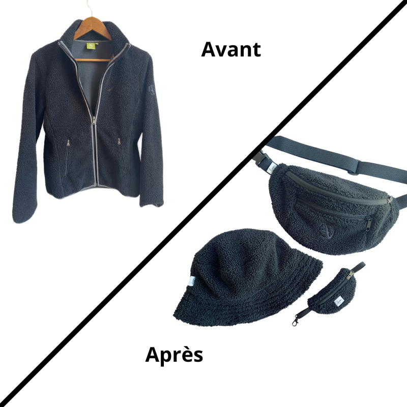 Bob upcyclé polaire noire – Image 3