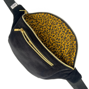 Banane noire doublure léopard