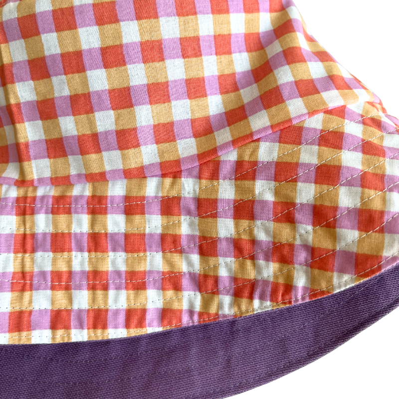Bob réversible lilas et vichy orange – Image 4