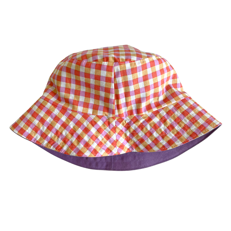 Bob réversible lilas et vichy orange – Image 2