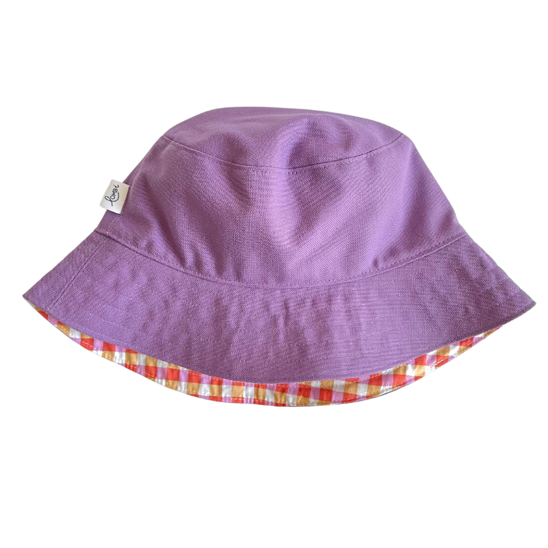 Bob réversible lilas et vichy orange