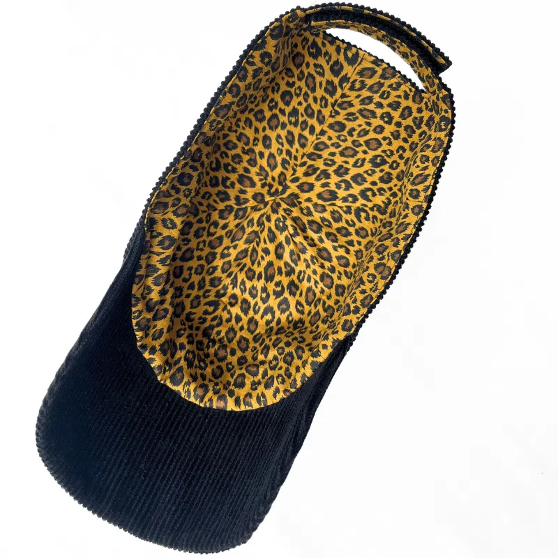 Casquette noire doublure léopard – Image 3