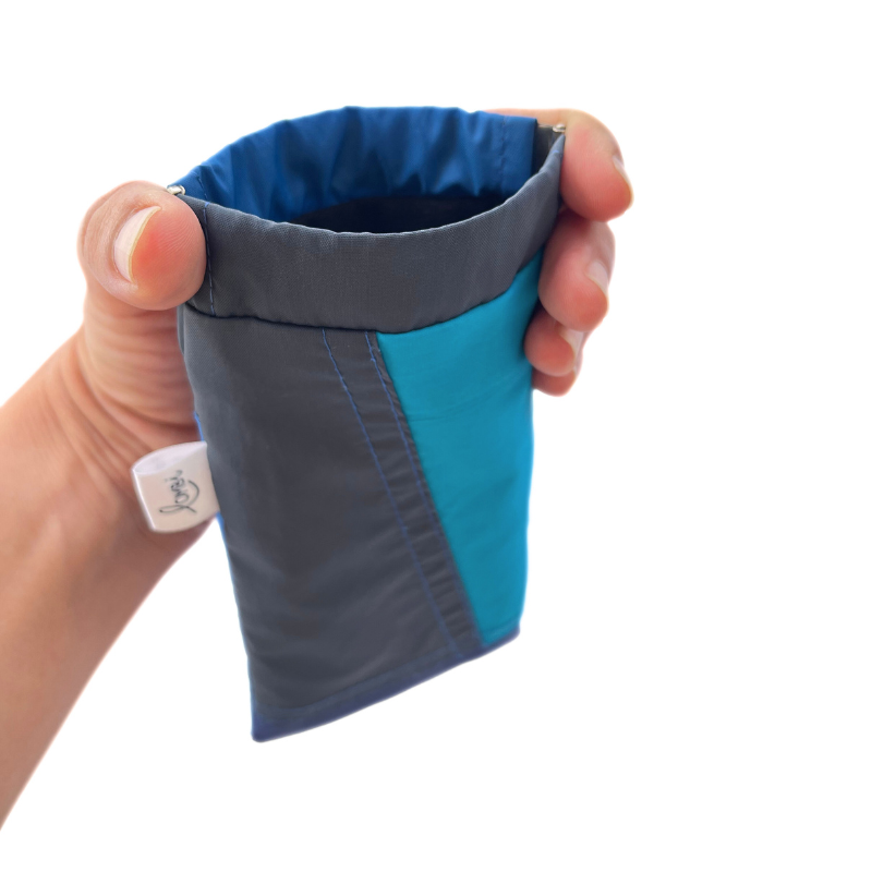 Etui à lunettes upcyclé coupe-vent bleu – Image 2