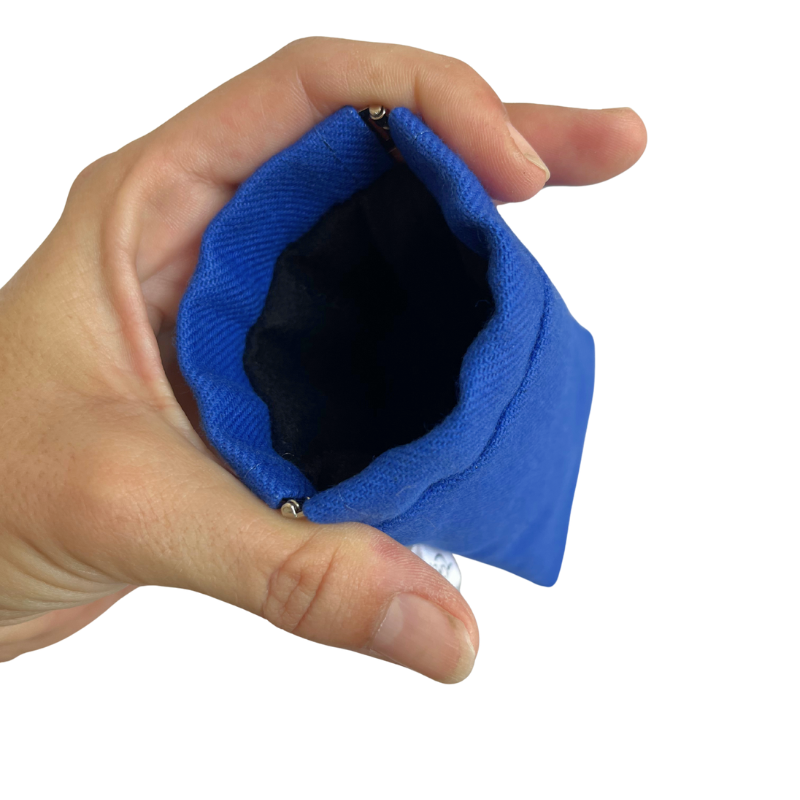 Etui à lunettes upcyclé bleu de travail – Image 3