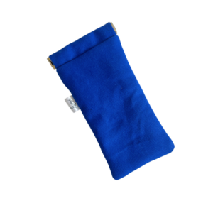 Etui à lunettes upcyclé bleu de travail