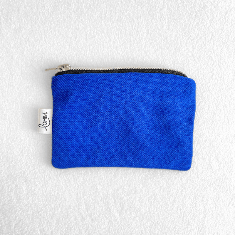 Porte-monnaie upcyclé bleu de travail – Image 3