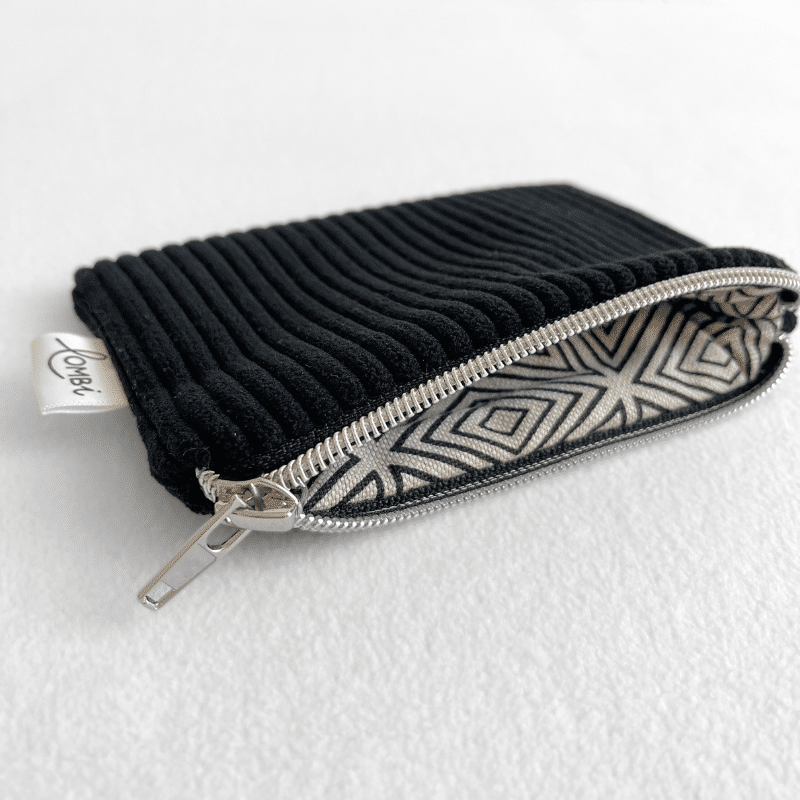 Porte-monnaie noir et beige